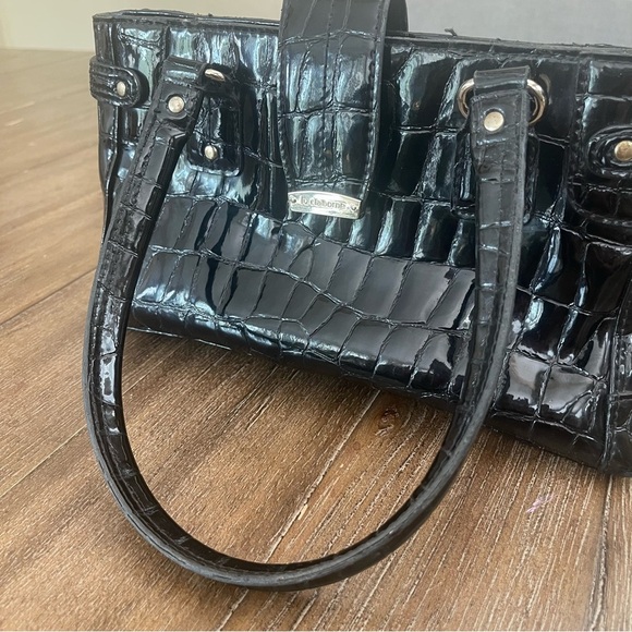 Vntg Liz Claiborne Black Crocodile Embossed Baguette Bag Shoulder Y2K 90’s - Picture 11 of 11